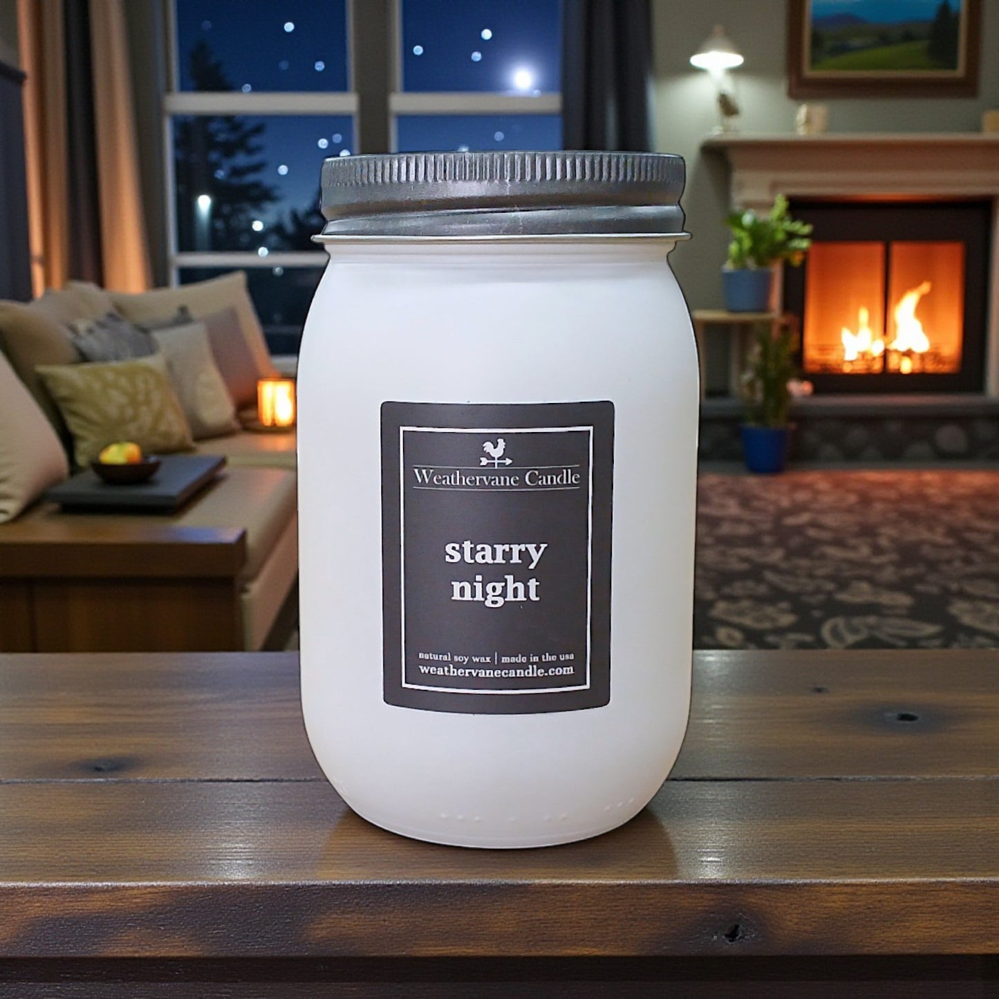 Starry Night Porchlight Canning Jar Candle (12.5oz)