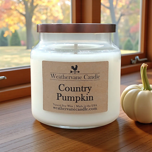 Country Pumpkin Homestead Apothecary Jar Candle (16oz)