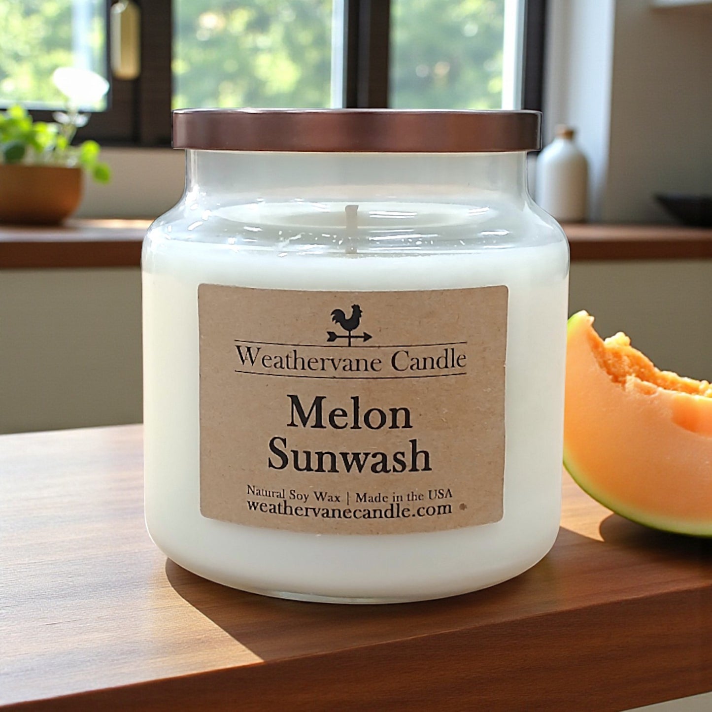 Melon Sunwash Homestead Apothecary Jar Candle (16oz)