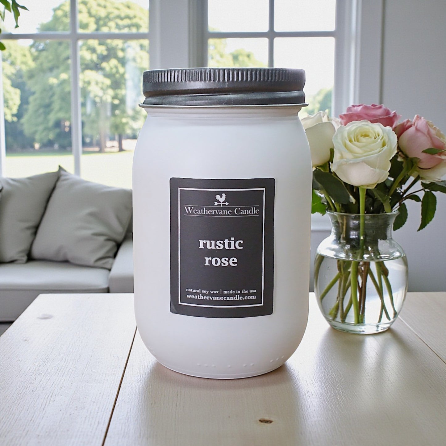 Rustic Rose Porchlight Canning Jar Candle (12.5oz)