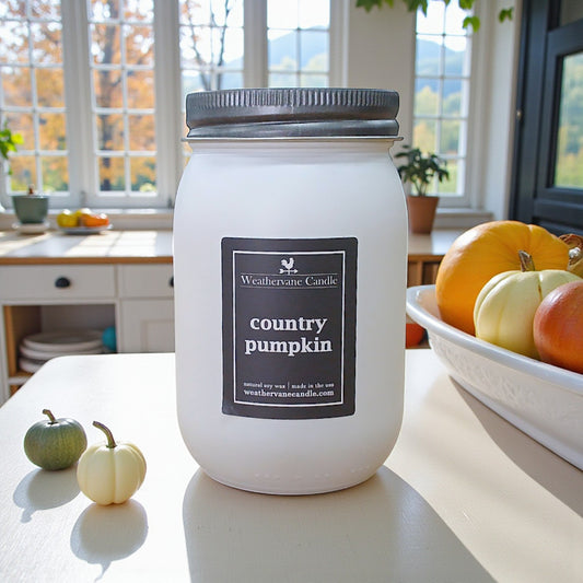 Country Pumpkin Porchlight Canning Jar Candle (12.5oz)