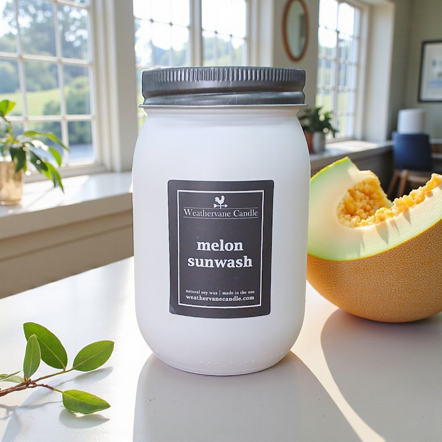Melon Sunwash Porchlight Canning Jar Candle (12.5oz)
