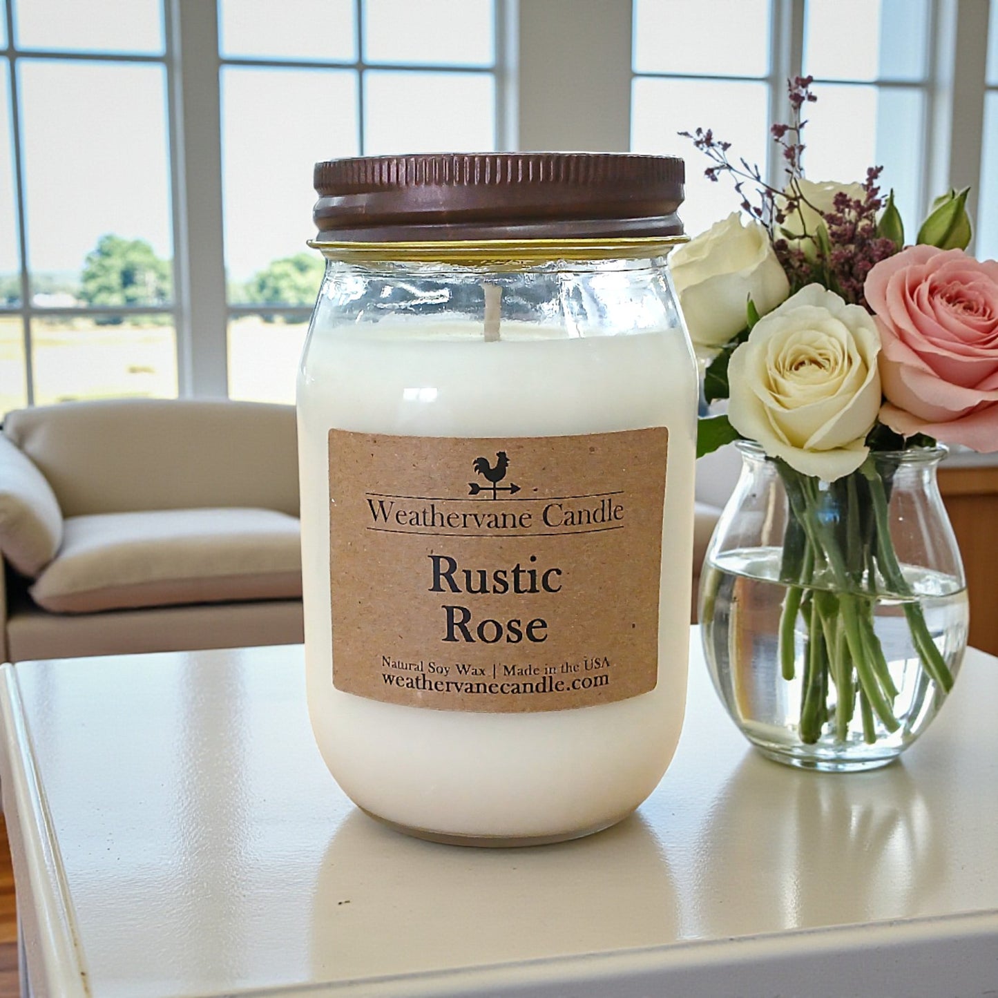 Rustic Rose Homestead Canning Jar Candle (12.5oz)